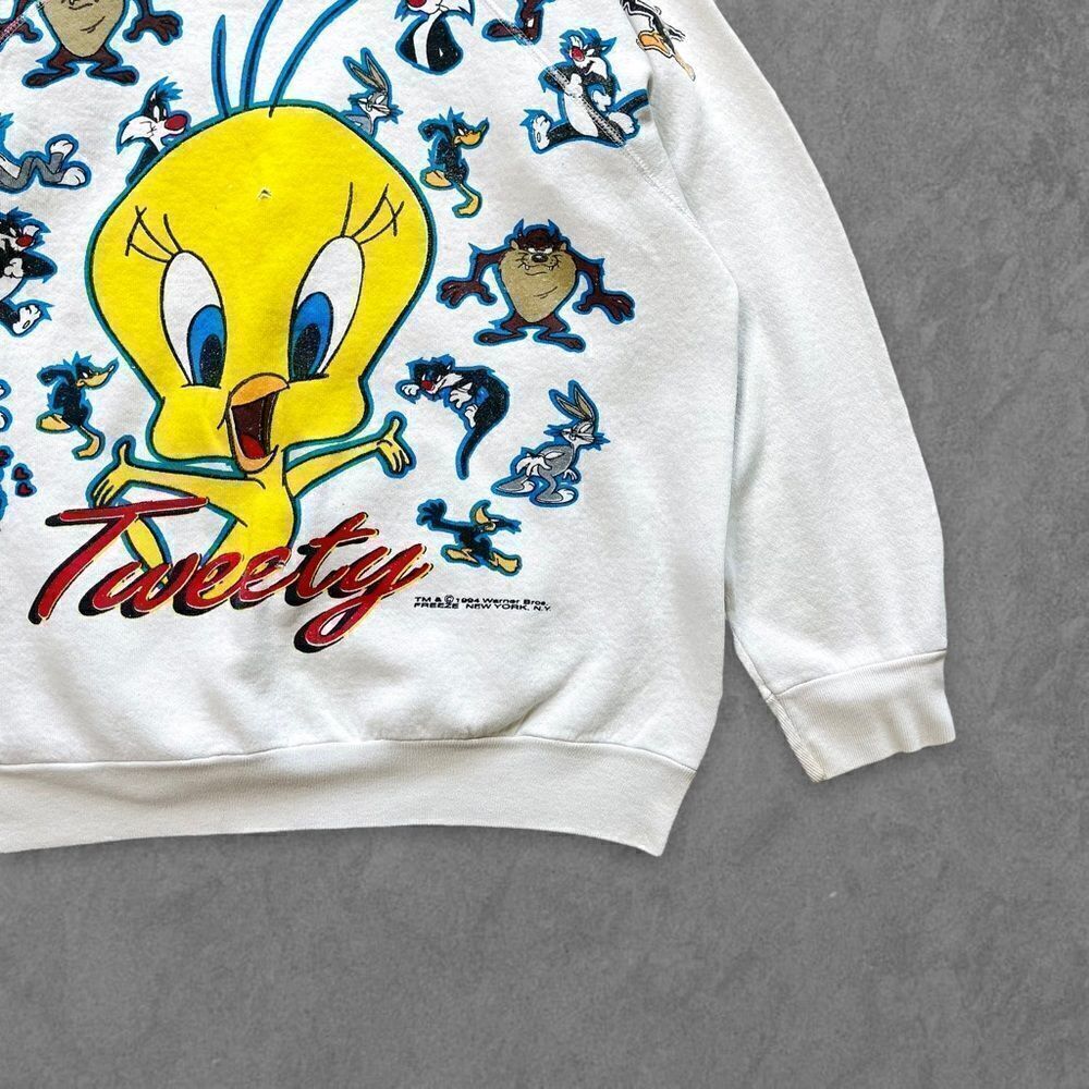 Vtg 1994 Looney Tunes Tweety Bird All Over Print Sweatshirt, Tultex AOP, Freeze - Picture 4 of 9